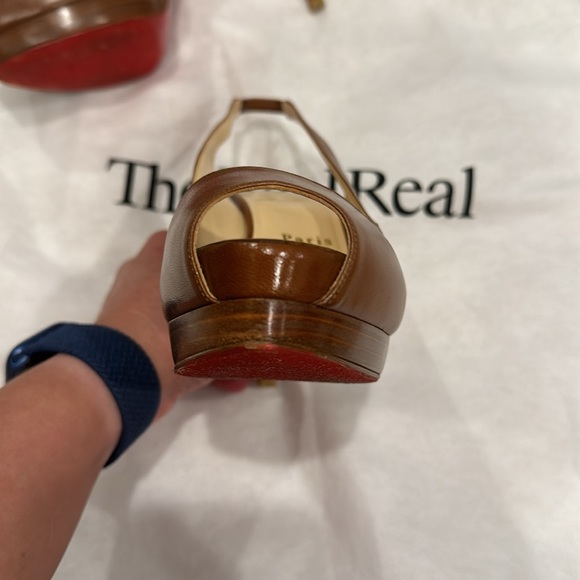 Cognac Christian Louboutin calf leather heels, size 36 (5.5/6 US) - Picture 7 of 13